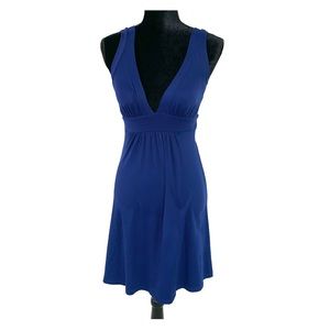 NWOT Susana Monaco Navy Deep-V Fitted Dress